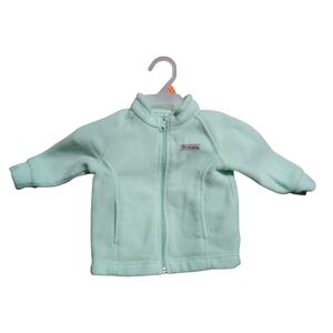 Columbia Mint Green Unisex Baby Fleece  Zipper Jacket Size 6-12 Months